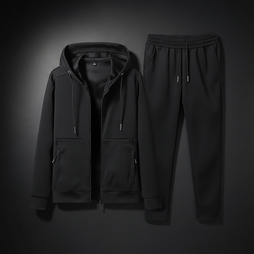 Two-piece Loose-fit Mens Hoodie Set — Dark Studio